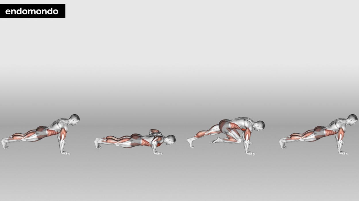 Push-Up With Knee Tuck