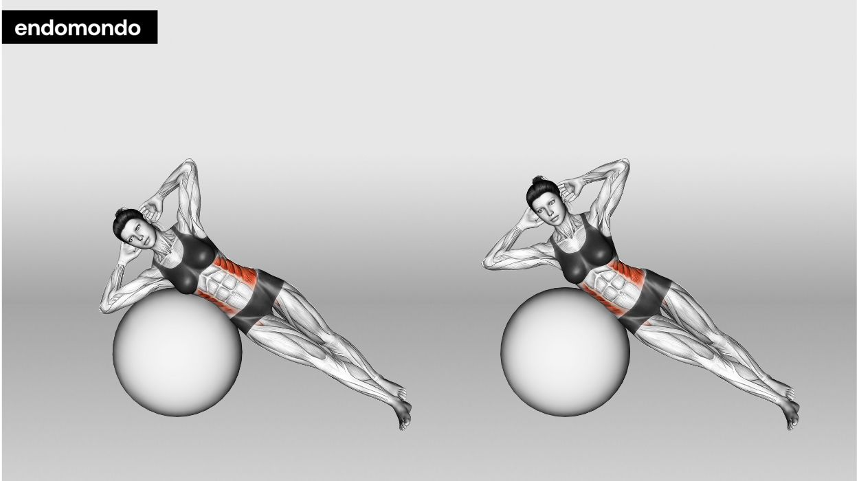 Stability Ball Wide Side Crunch