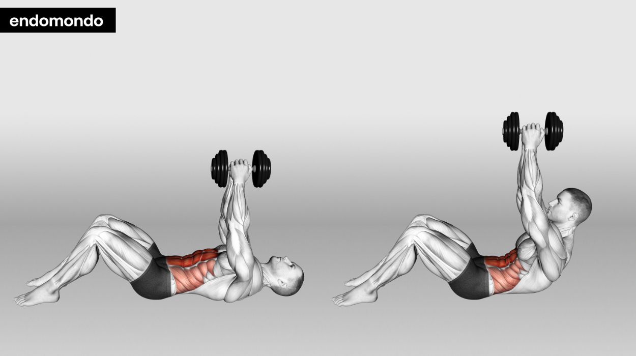 Dumbbell Crunches - dumbbell ab workout