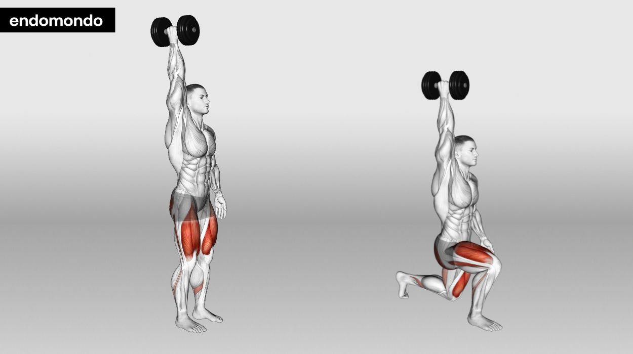 Single-Arm Lunge And Overhead Press