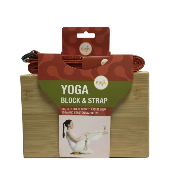 Bamboo Yoga Block & Strap Combo - Image 12